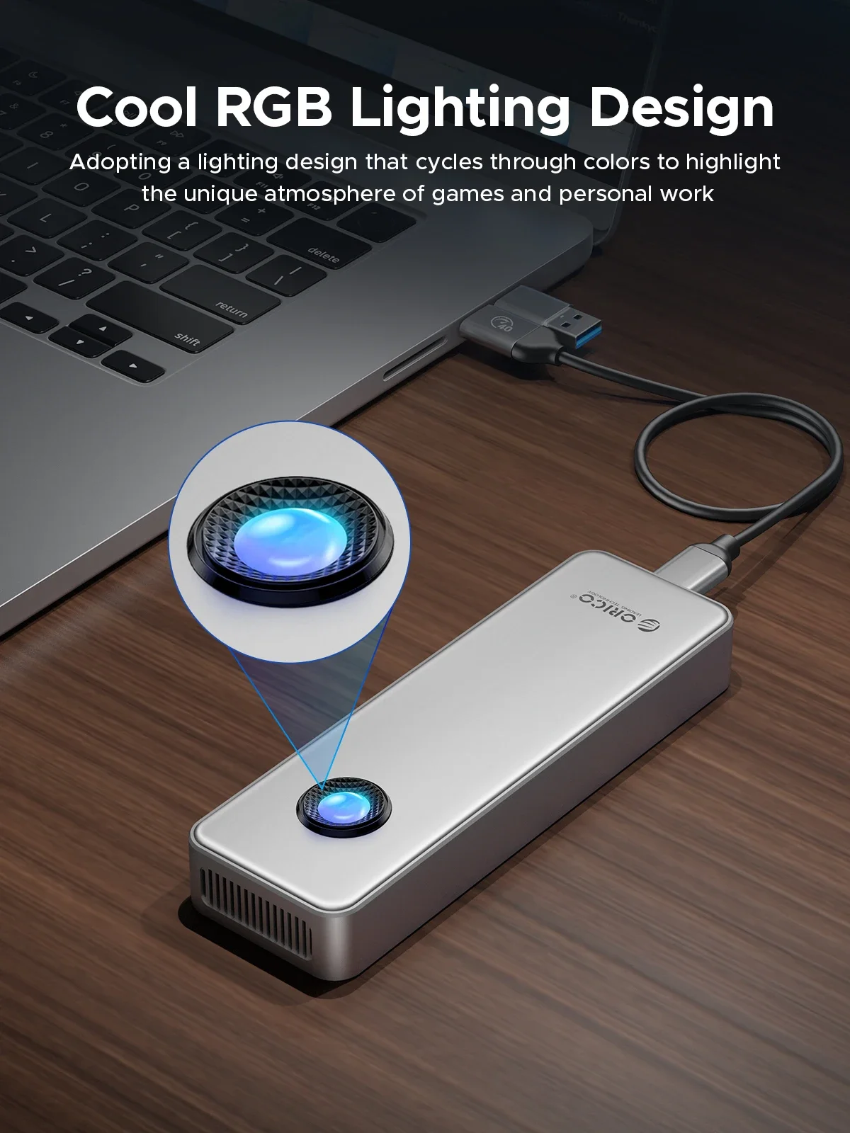ORICO RGB 40Gbps USB4 M.2 SSD Enclosure 8TB