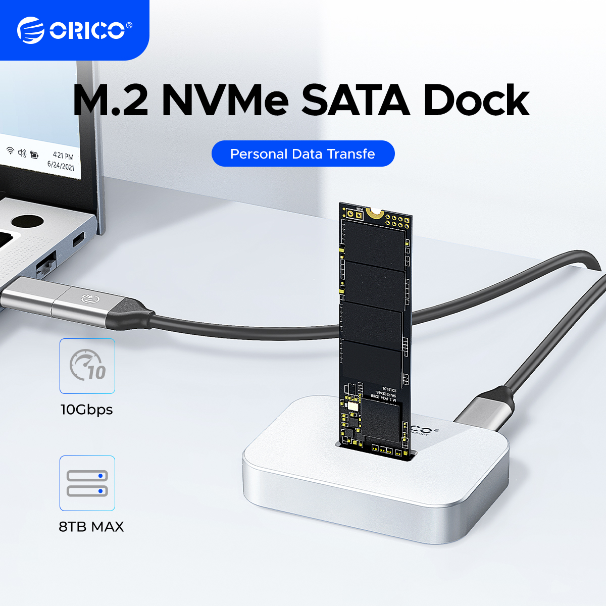 ORICO M.2 NVMe SATA SSD এনক্লোজার ডকিং