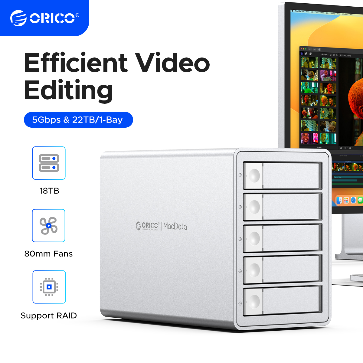 محطة إرساء أقراص صلبة ORICO 3.5 بوصة RAID USB3.0 بسرعة