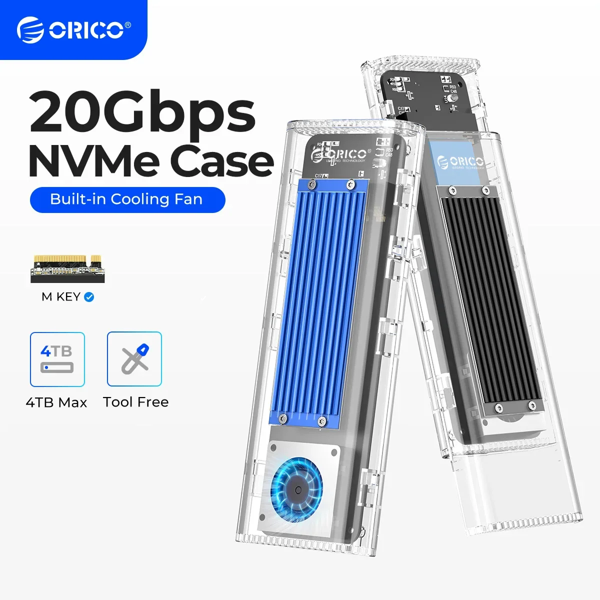ORICO 20Gbps M.2 NVME SSD Case Enclosure with Cooling