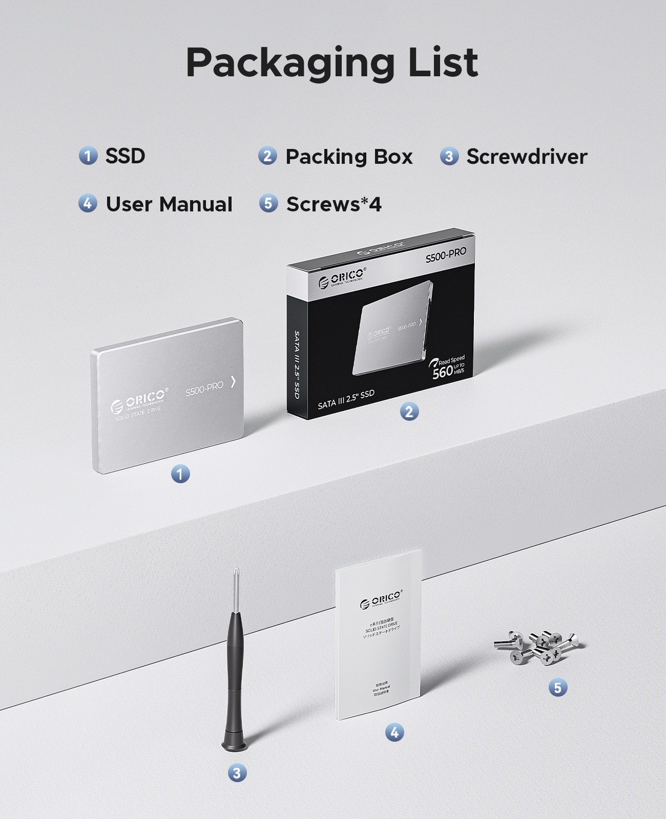 Interný SSD disk ORICO SATA III 2,5”