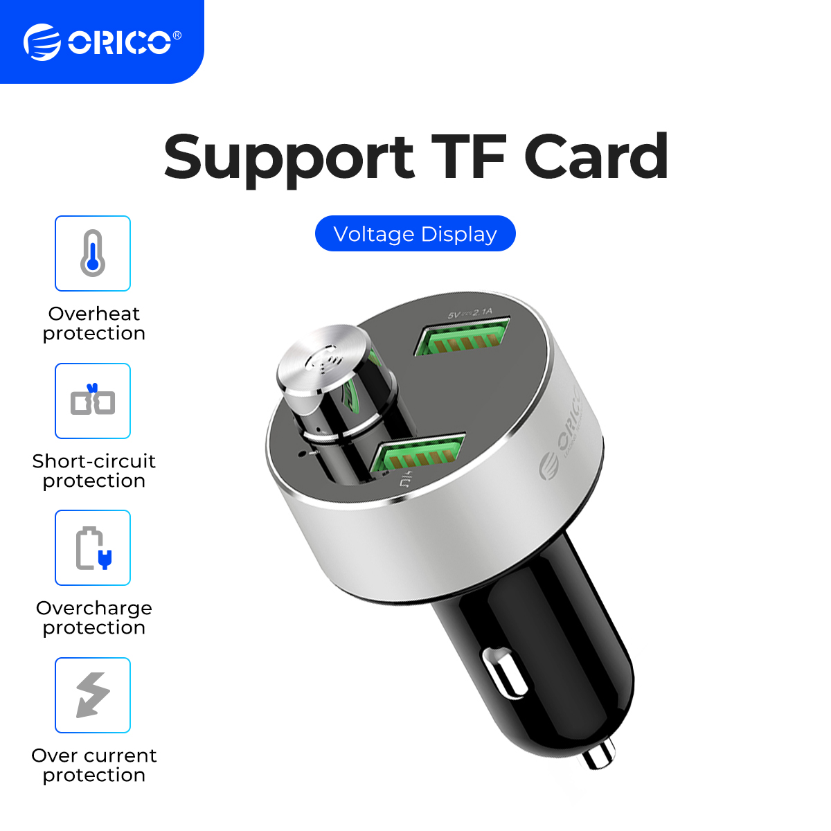 ORICO Dual USB Car Charger Car Cigarette Lighter