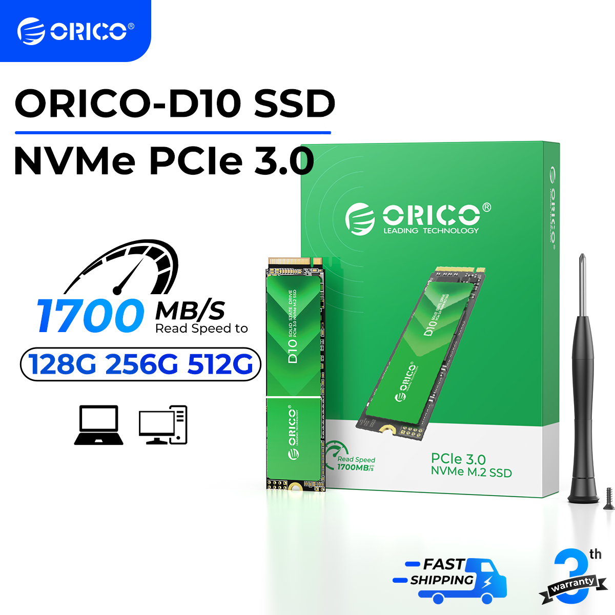 SSD ORICIO 1TB M.2 NVMe PCIe Gen3x4 2280