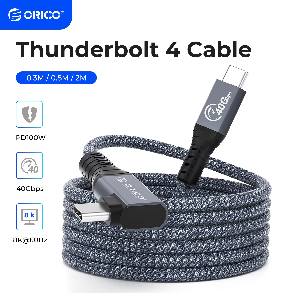 ORICO Thunderbolt 4 Compatible Cable 2M HD Video