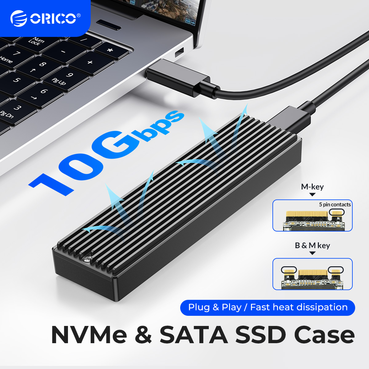 ORICO M2 SSD Case NVMe USB Type C Gen2 10Gbps PCIe SSD