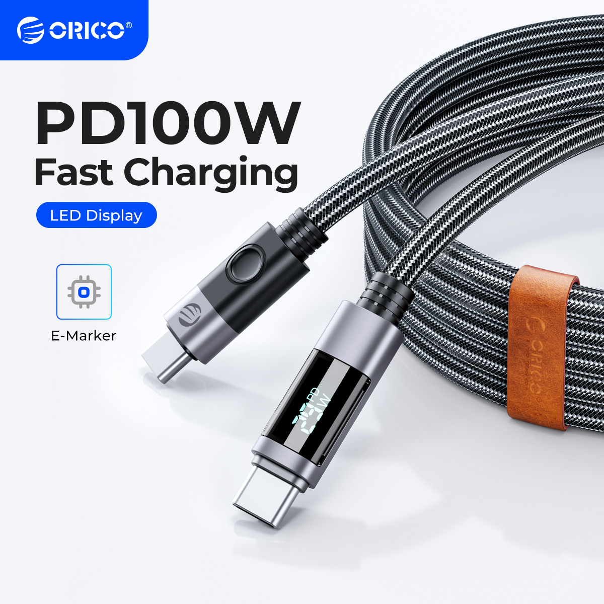 ORICO USB C Cable PD 100W LED Display Fast
