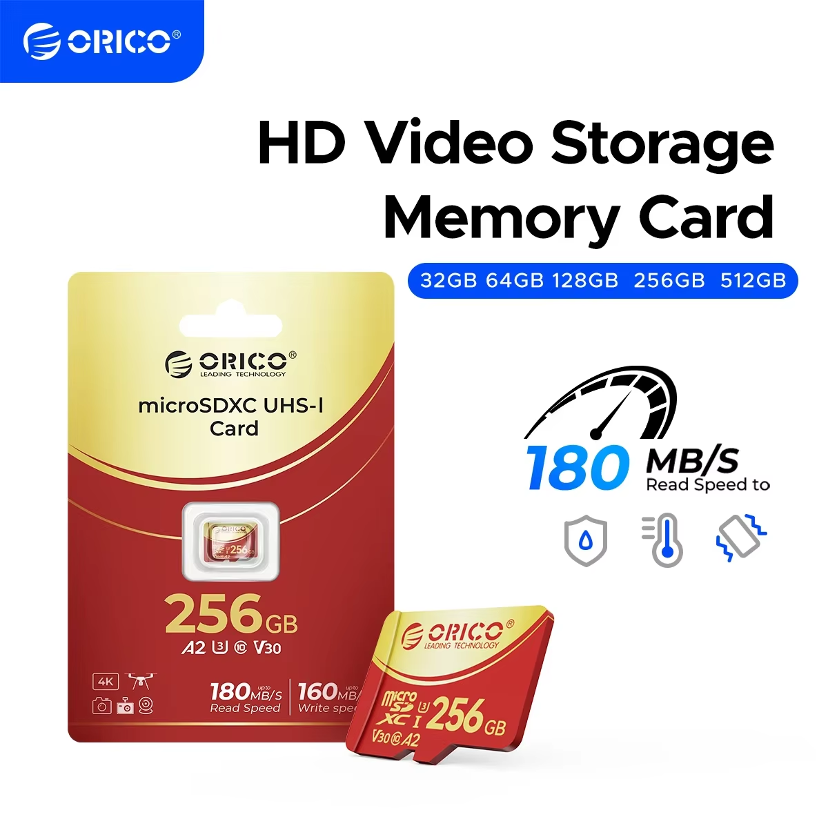 ORICO 256 GB Micro SD microSDXC R/W Opptil 180 MB/s