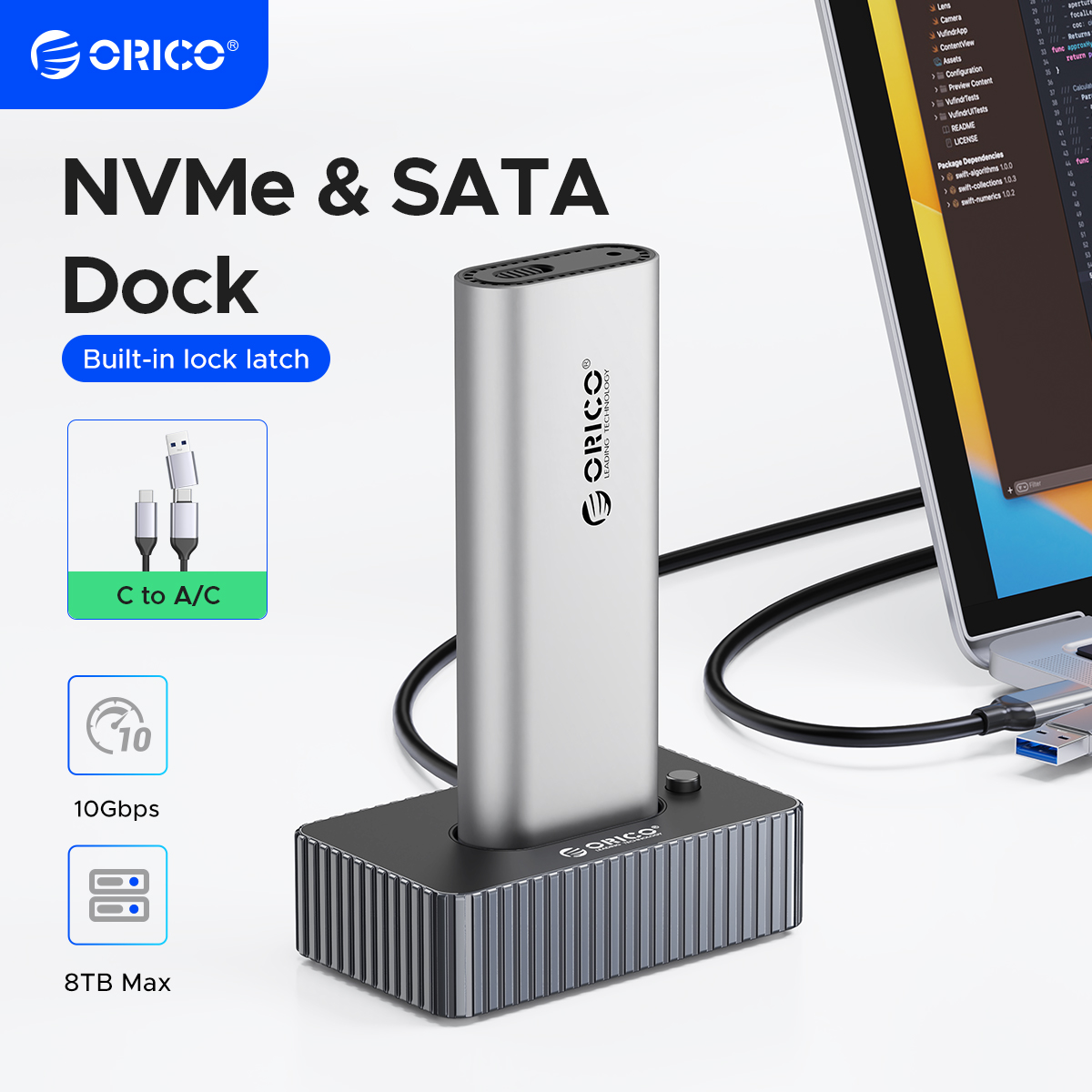 ORICO M.2 NVMe SATA SSD ház dokkolóállomás USB