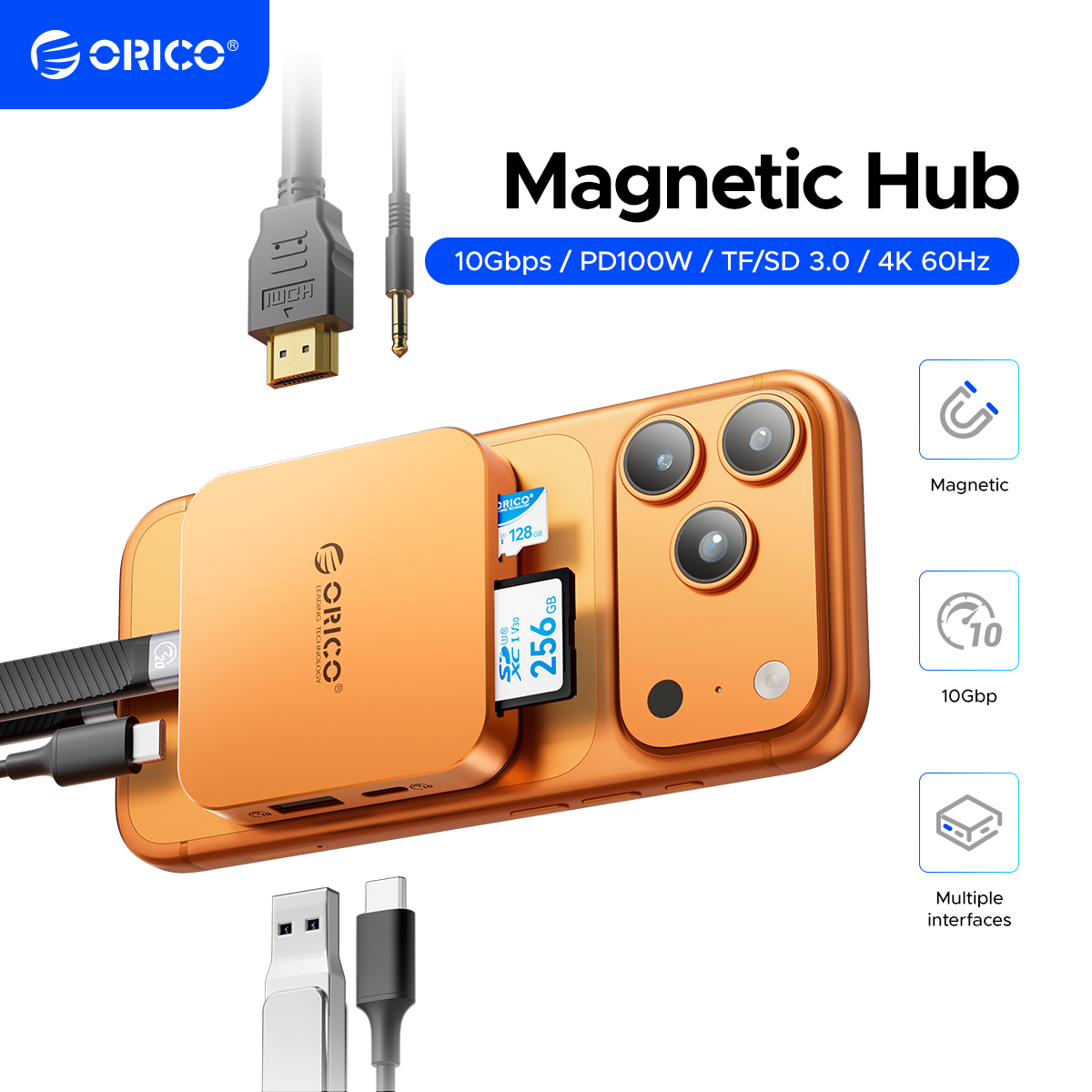 מארז SSD מגנטי מסוג M.2 2230 NVMe של ORICO בנפח 10Gbps