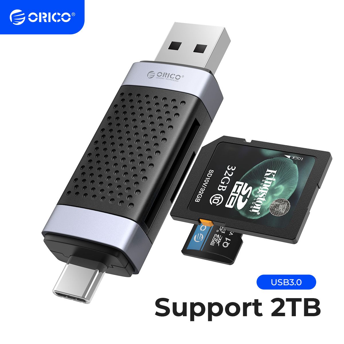 ORICO Type C USB3.0カードリーダー メモリー ポータブルスマート