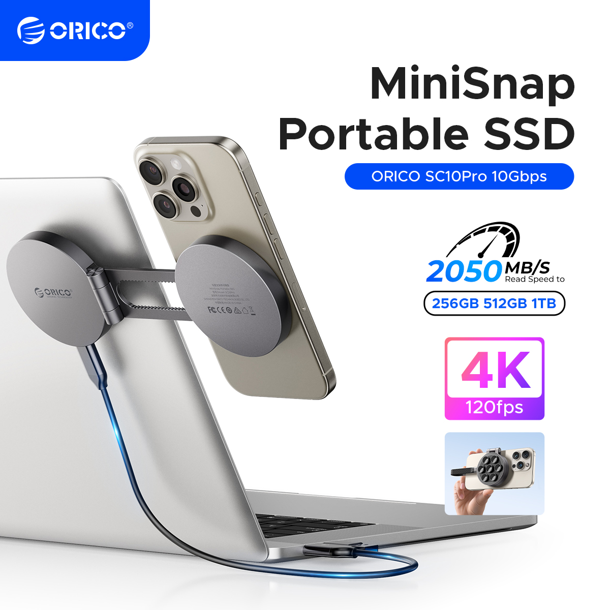 SSD extern ORICO 1TB Mini SSD portabil magnetic