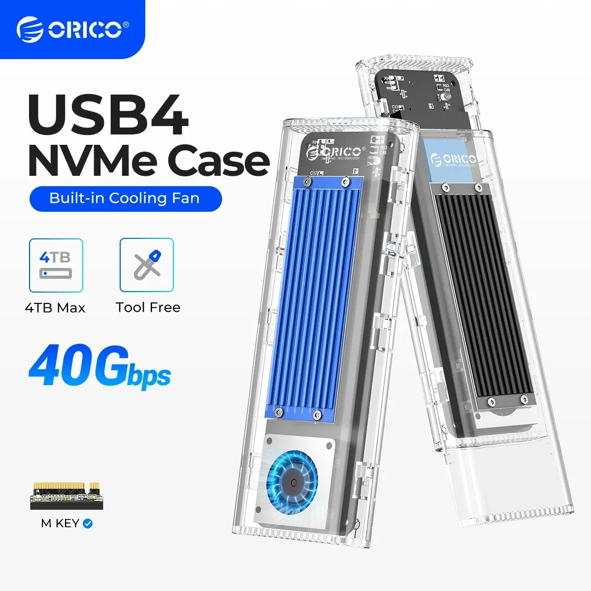 מארז SSD ORICO 40Gbps USB4 M.2 עם מאוורר קירור M2