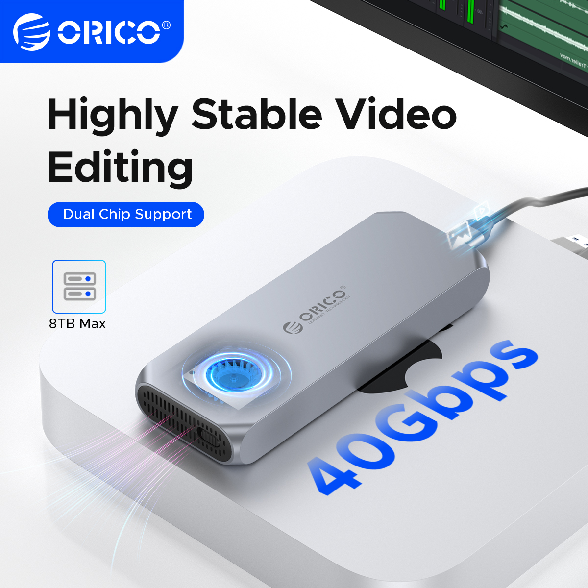 ORICO 40Gbps M.2 NVMe SSD انکلوژر درجہ حرارت کے ساتھ