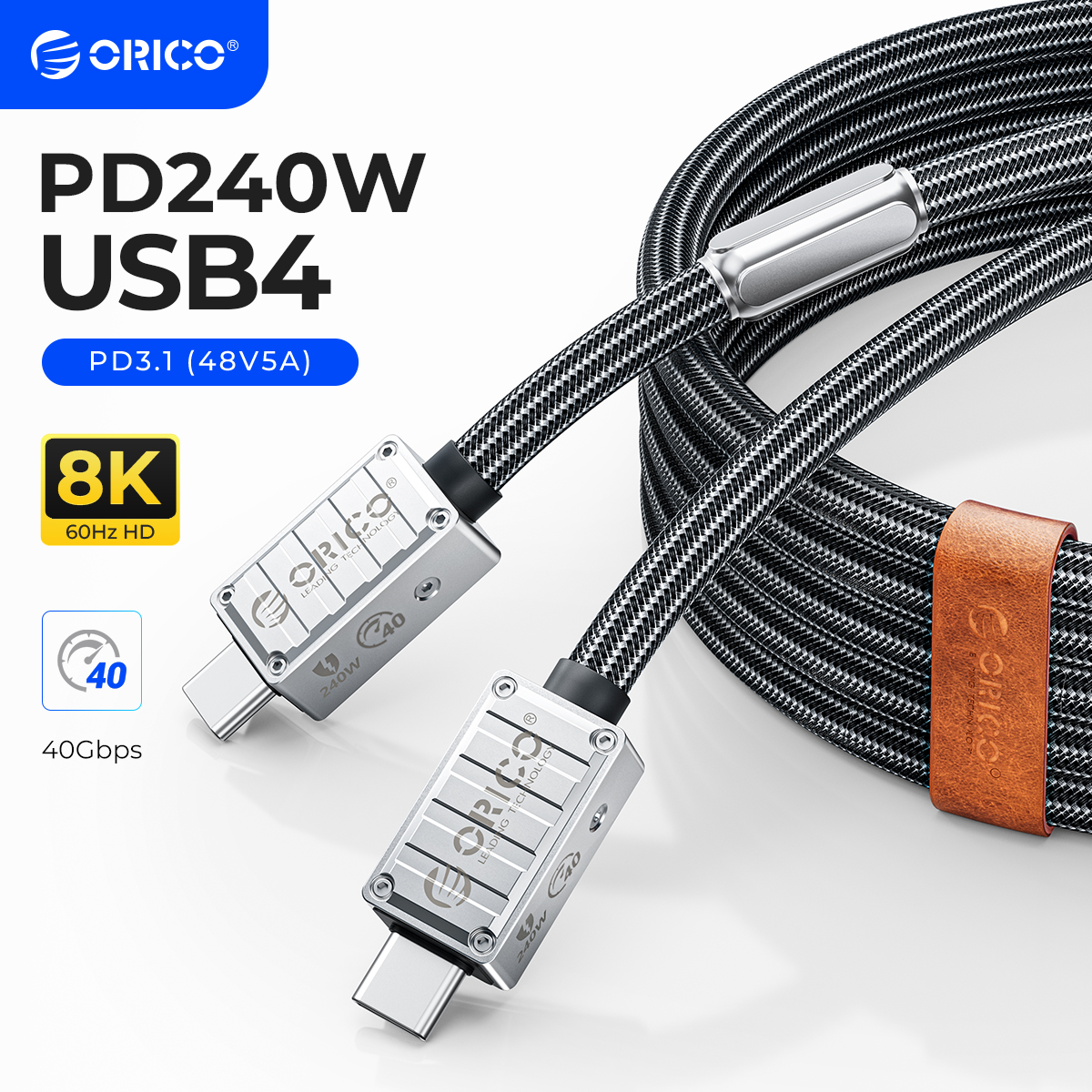 ORICO 40Gbps USB4 C to C Cable, 240W Fast Charging