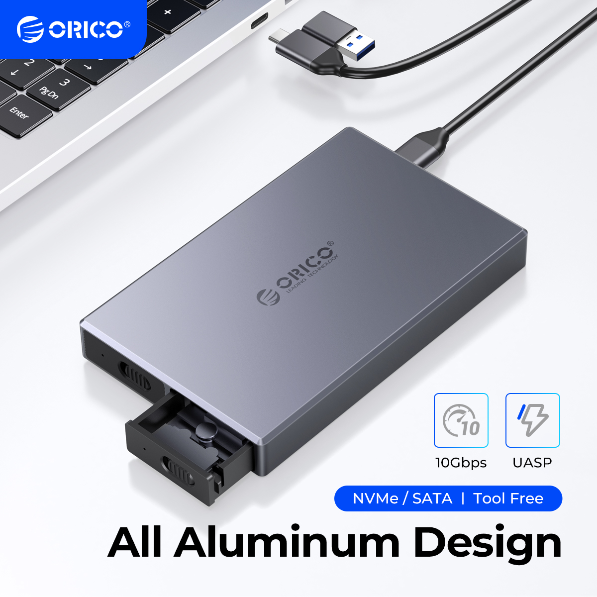 ORICO Tool Free Aluminum M2 SATA SSD Case SATA 6Gbps