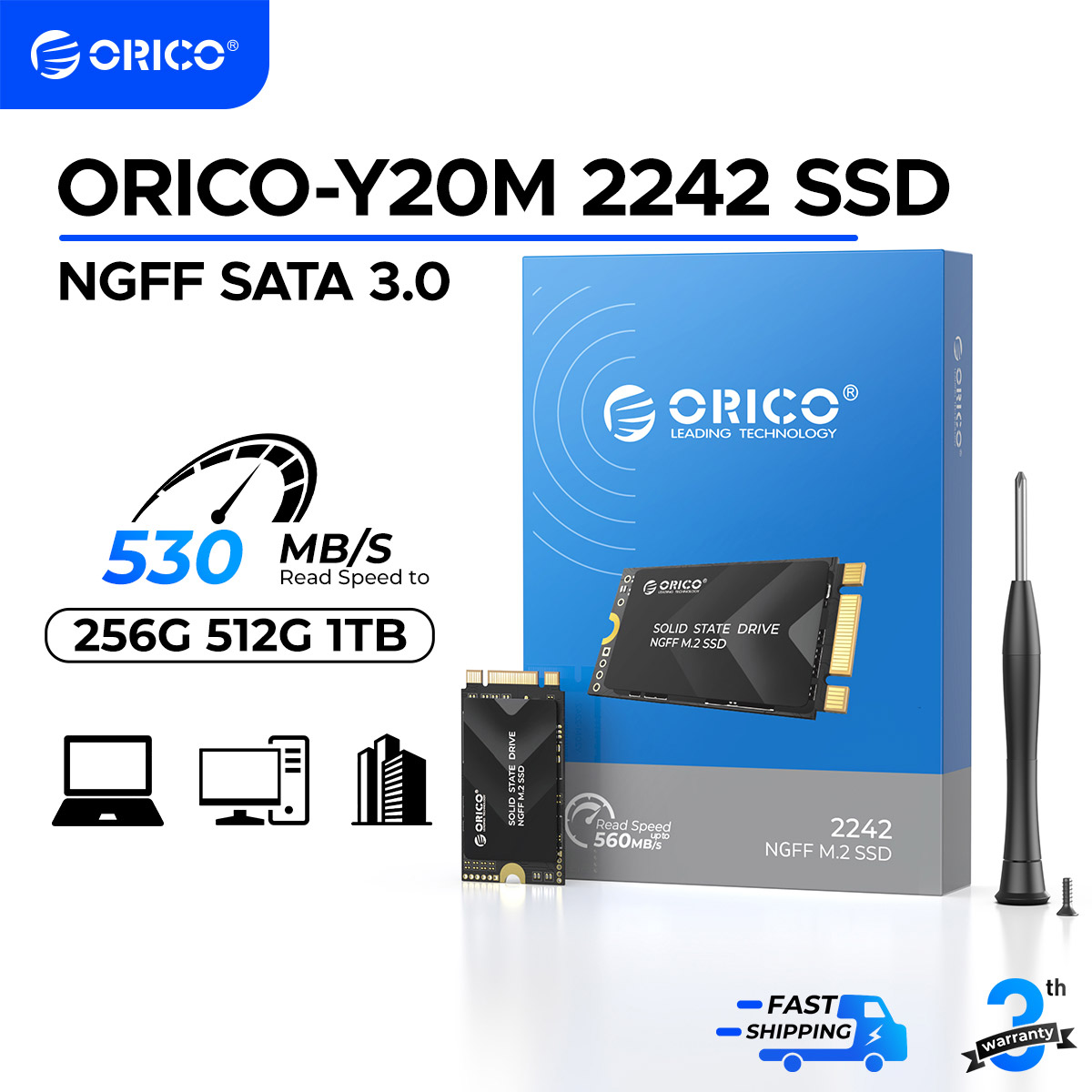 כונן SSD ORICO M.2 SATA3.0 2242 TLC NAND SATA III 6Gbps