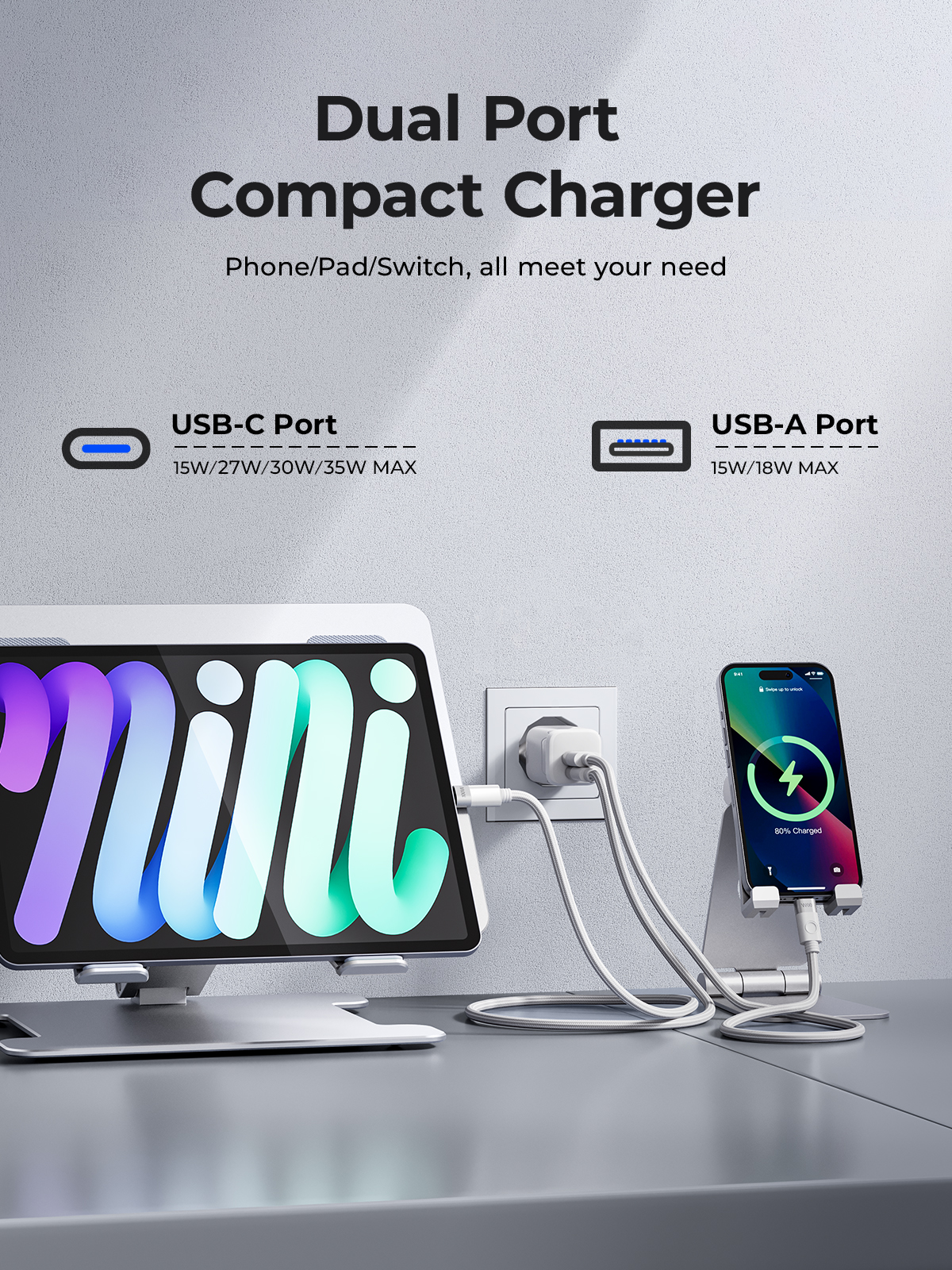 ORICO-GaN USB C Charger, EU Plug, PD Fast Charging