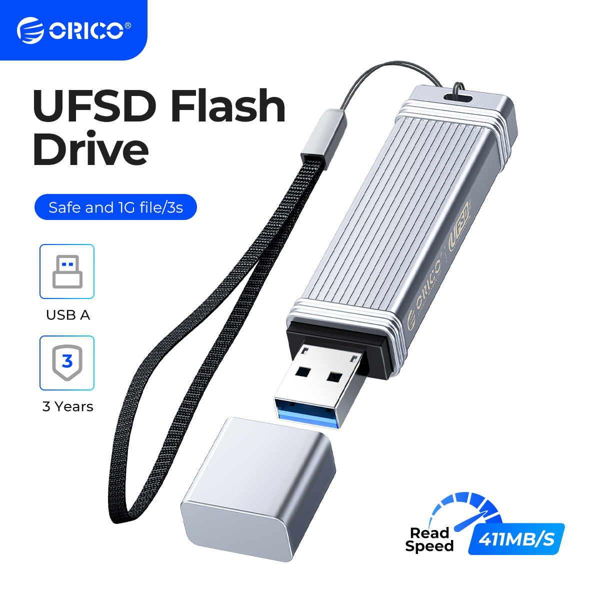 ORICO UFSD Metal Flash USB 3.0 -muistitikku 405 Mt/s