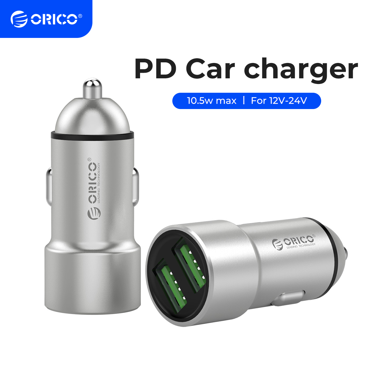 ORICO Dual USB Car Charger USB Charging Port 12W Max