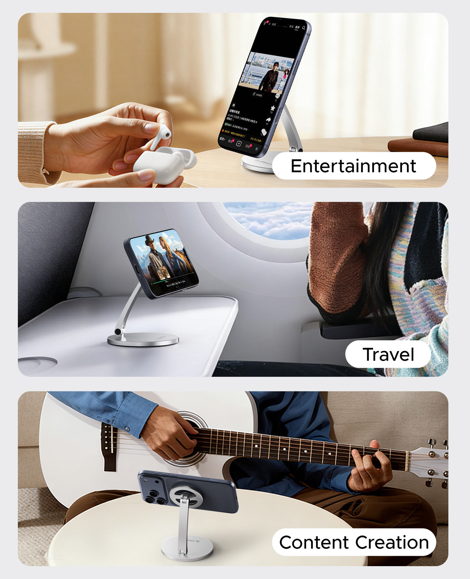ORICO Magnetic Foldable Phone Stand with 360°