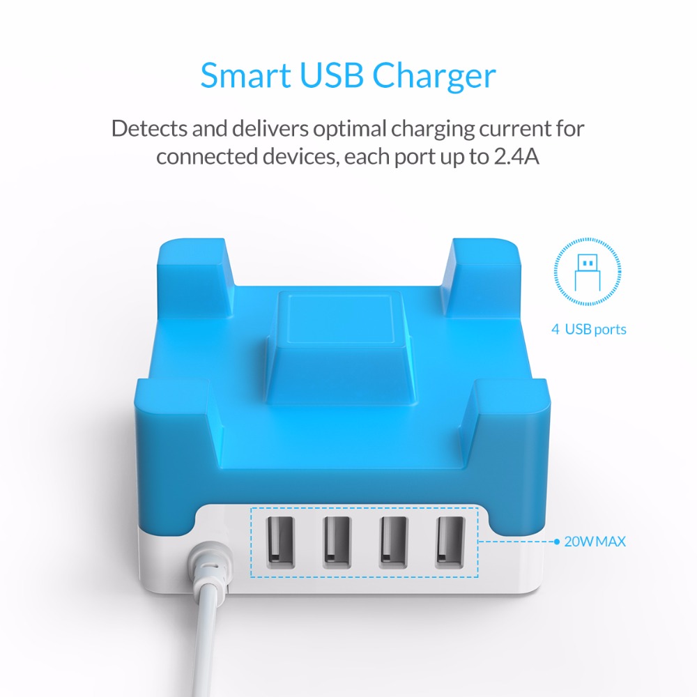 ORICO 4 USB Ports Desktop Charger 20W 2.4A Max