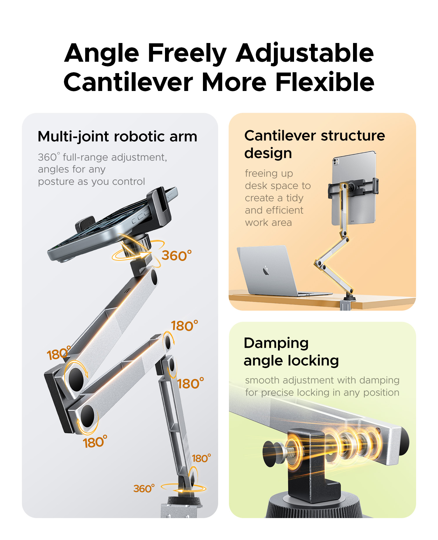 ORICO Clamp On Mechanical Arm Stand 360° Rotatable
