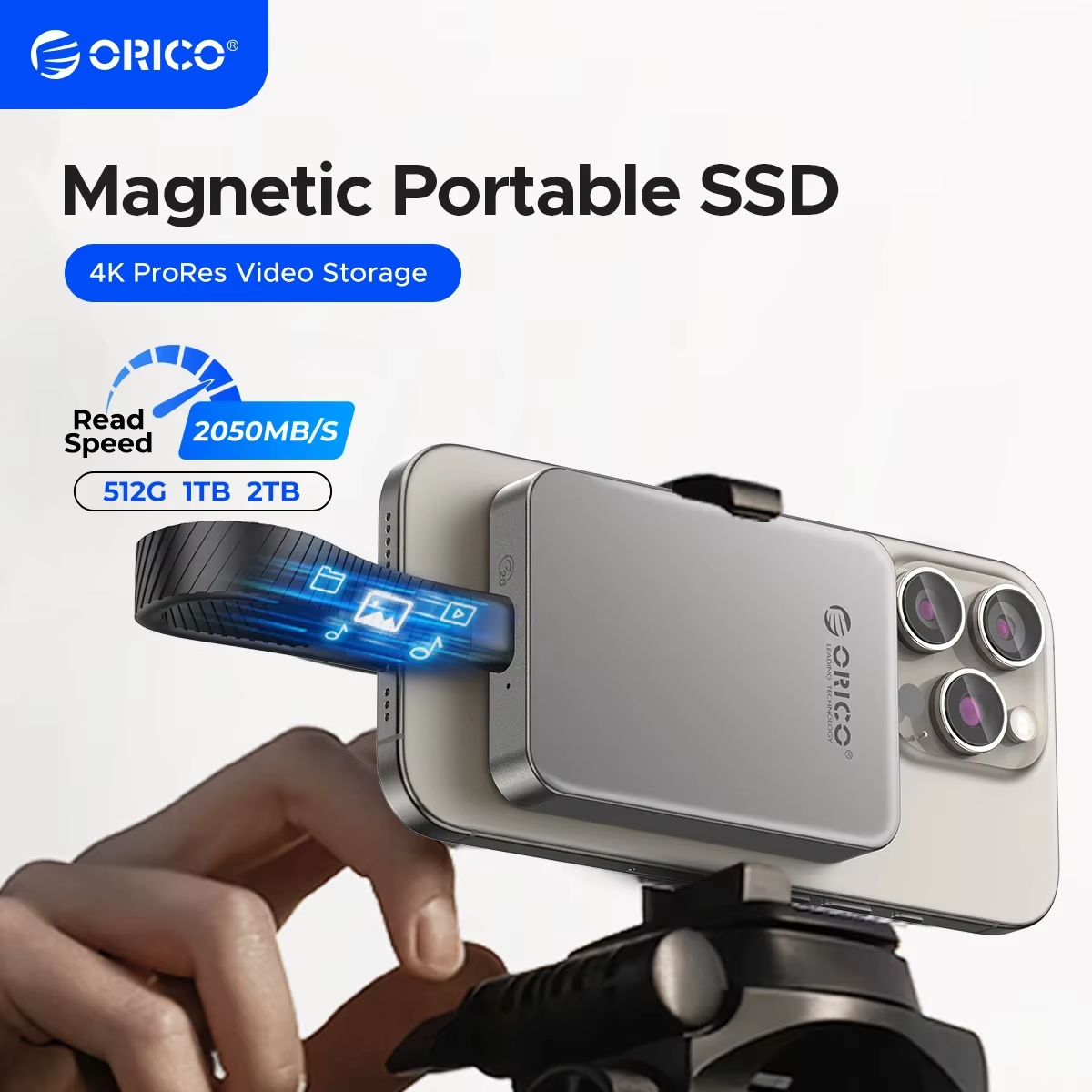 ORICO Magnetic Ulkoinen SSD iPhone 16 15 Pro/Maxille