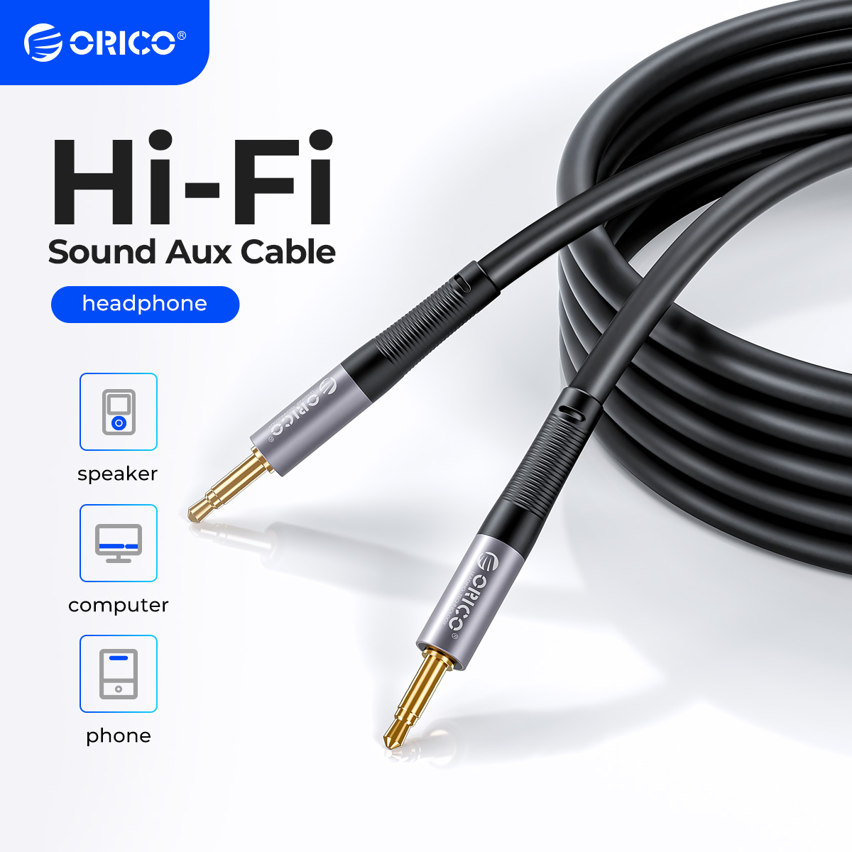 ORICO 3.5mm Aux Cable Jack Audio Cord Male to Male