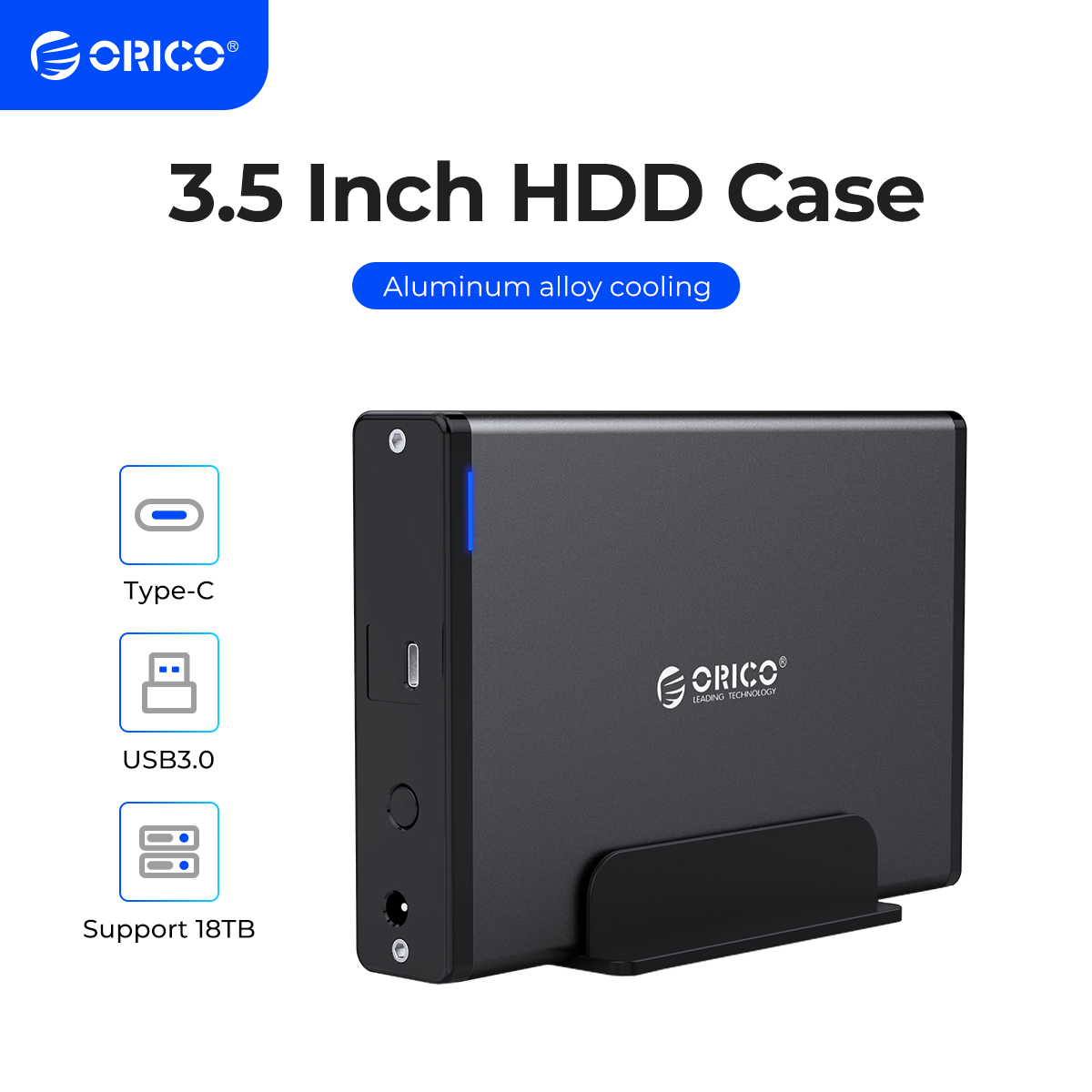 ORICO 3.5 inch HDD Case Type-C & USB3.0 Hard Drive
