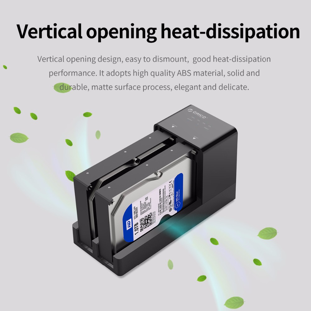 ORICO 2-bay HDD-dockingstation met offline kloonfunctie
