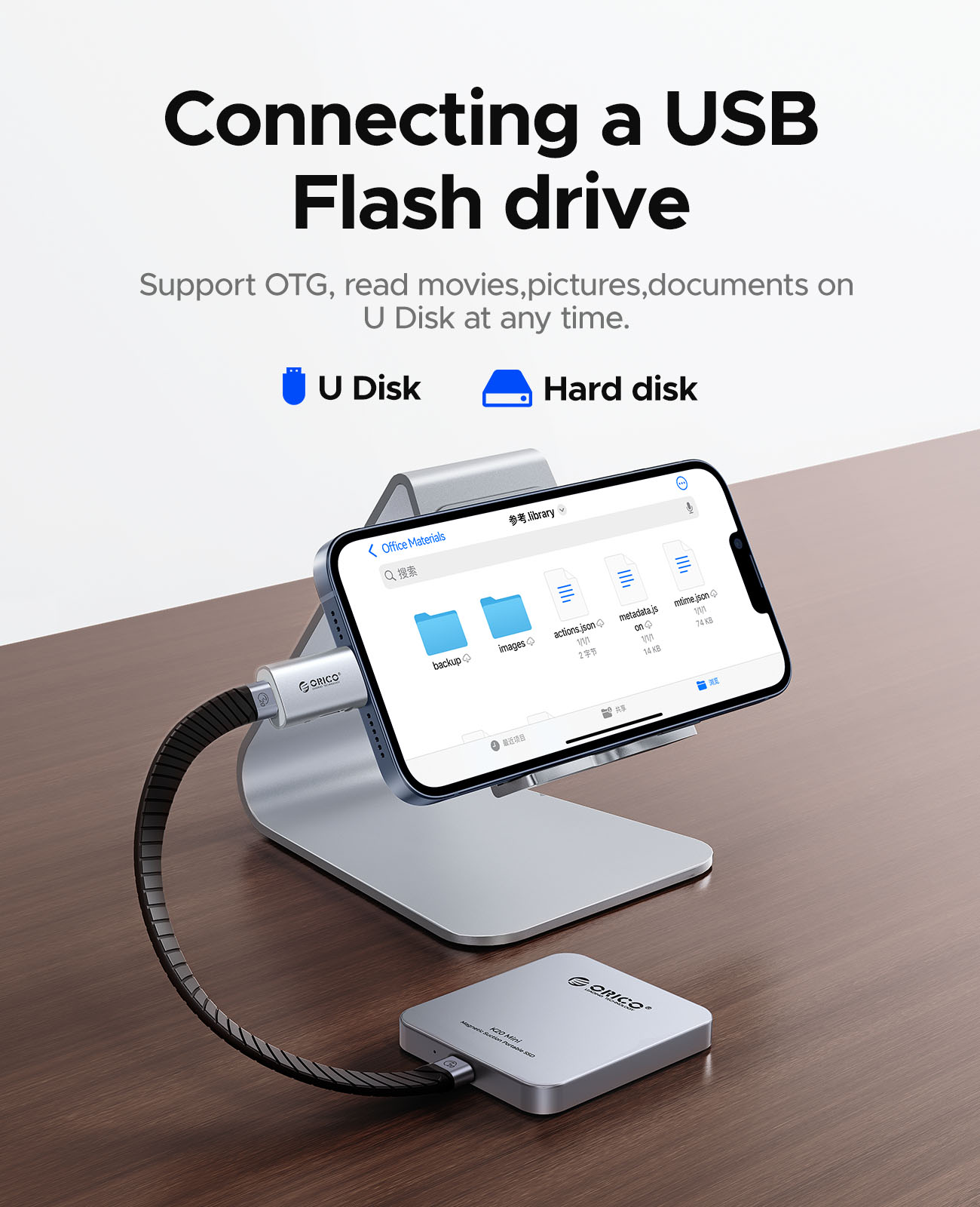 ORICO USB C OTG Adapter 5V Charging Data Transfer