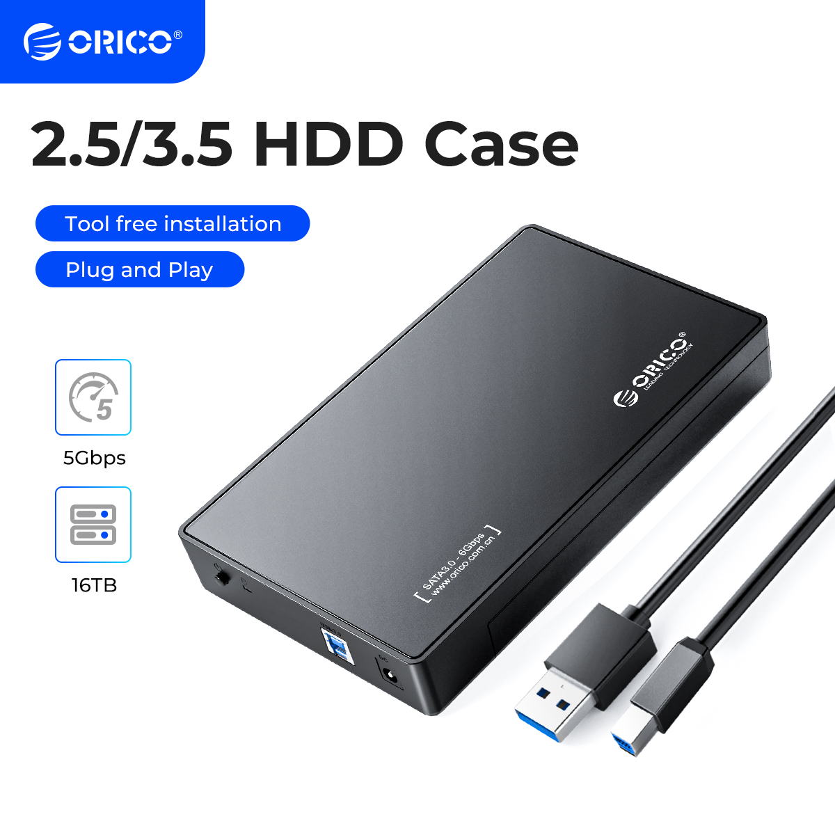 Carcasă externă ORICO pentru hard disk de 3,5 inch SATA