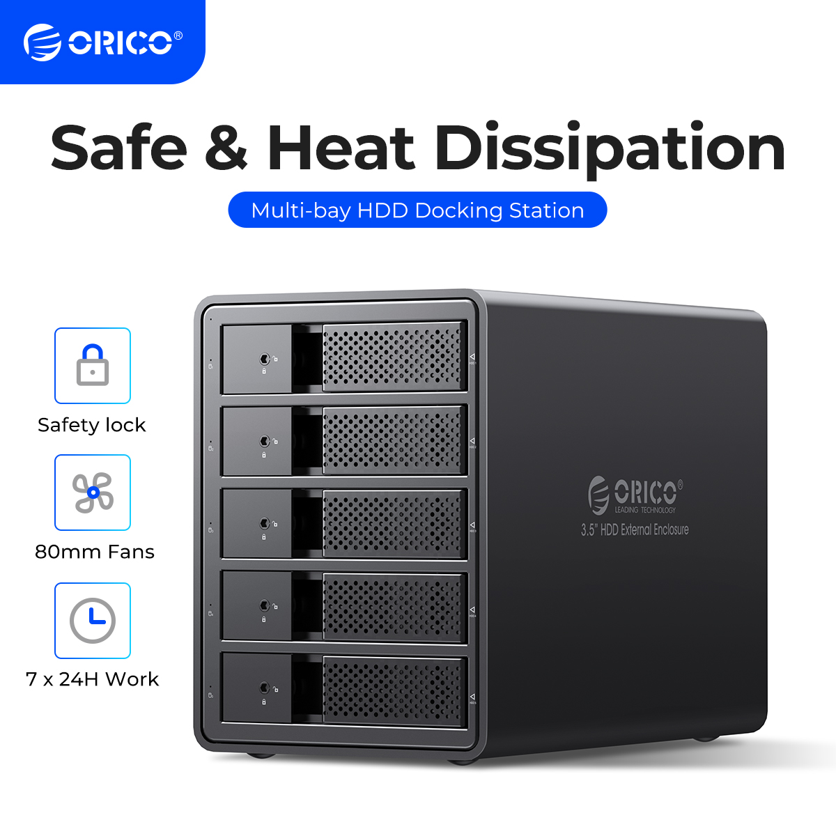ORICO 95-serien Multi Bay 3,5'' SATA til USB3 HDD
