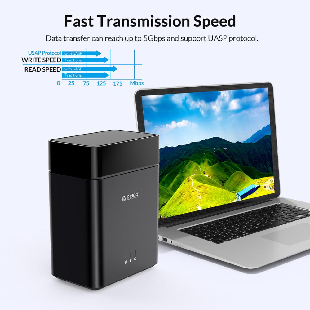 ORICO DS Series 2 Bay 3.5'' Type C Hard Drive