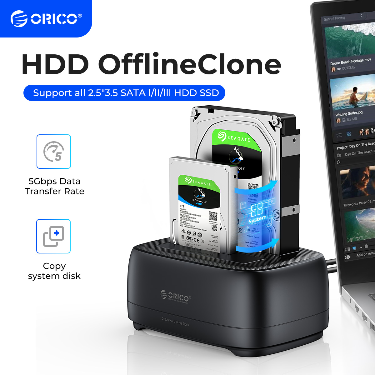 ORICO Offline Clone Hard Drive Docking Station USB3.0