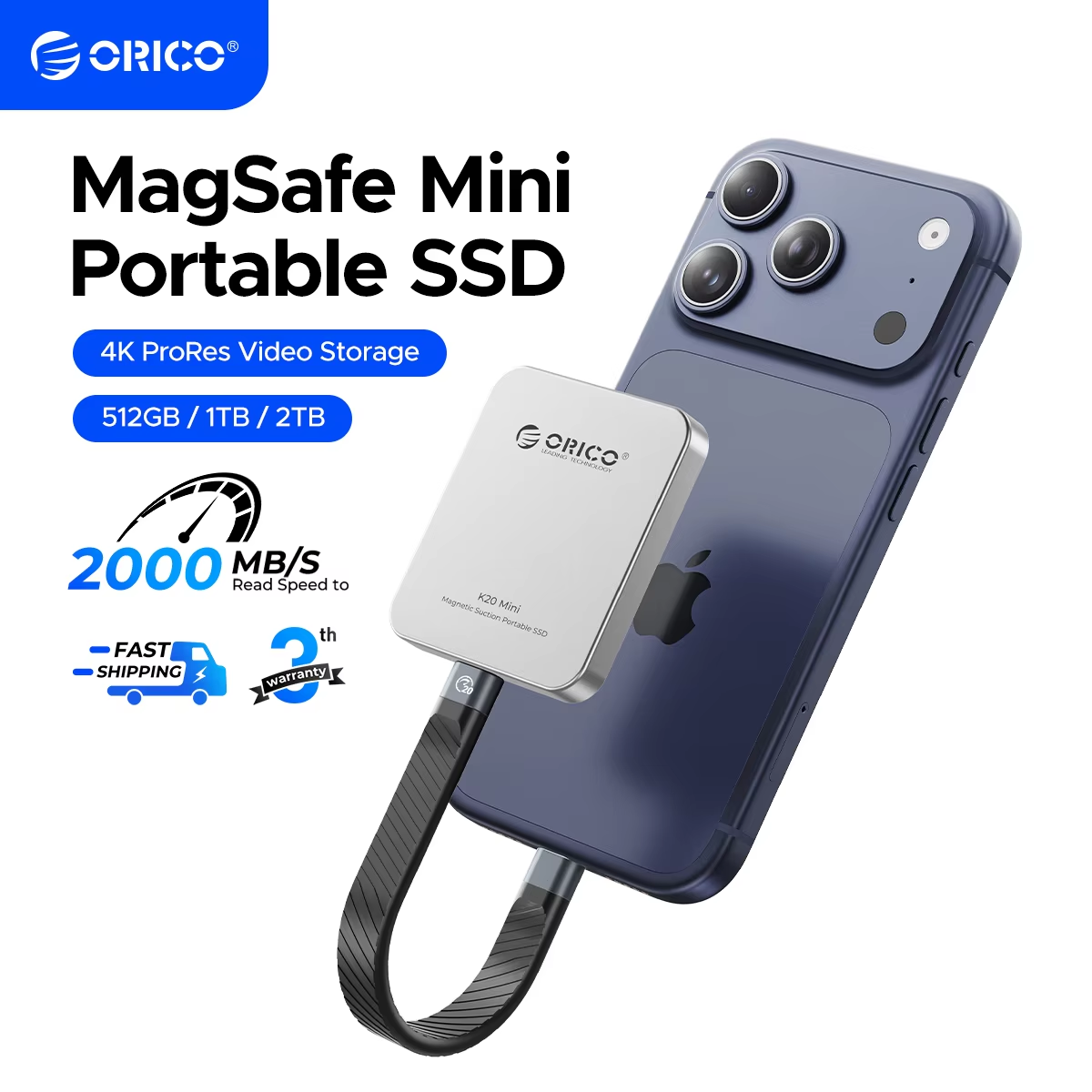ORICO Mini mágneses külső SSD iPhone 16 15-höz
