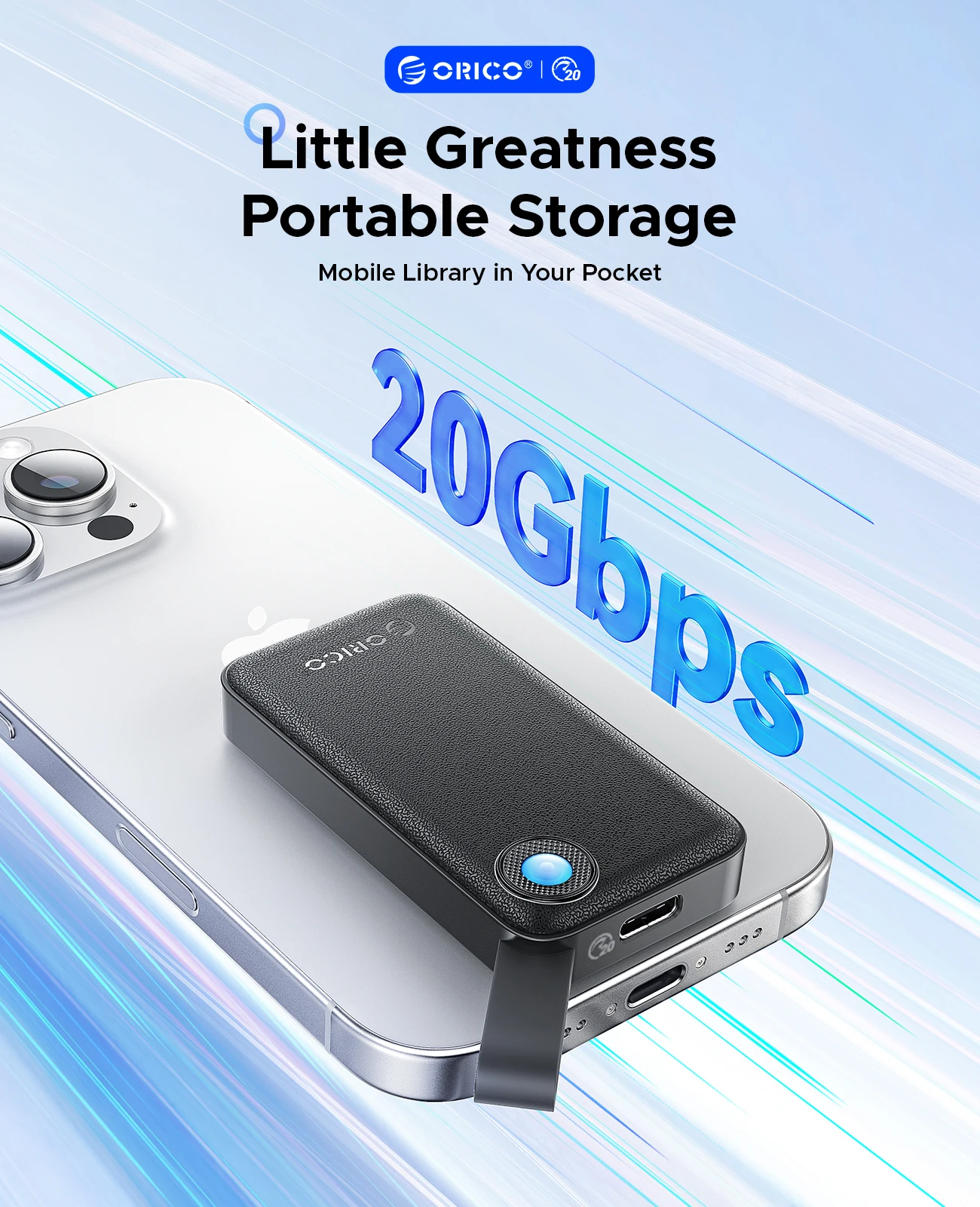 ORICO 2TB Portable SSD Up to 2000MB/s USB 3.2 Gen 2x2