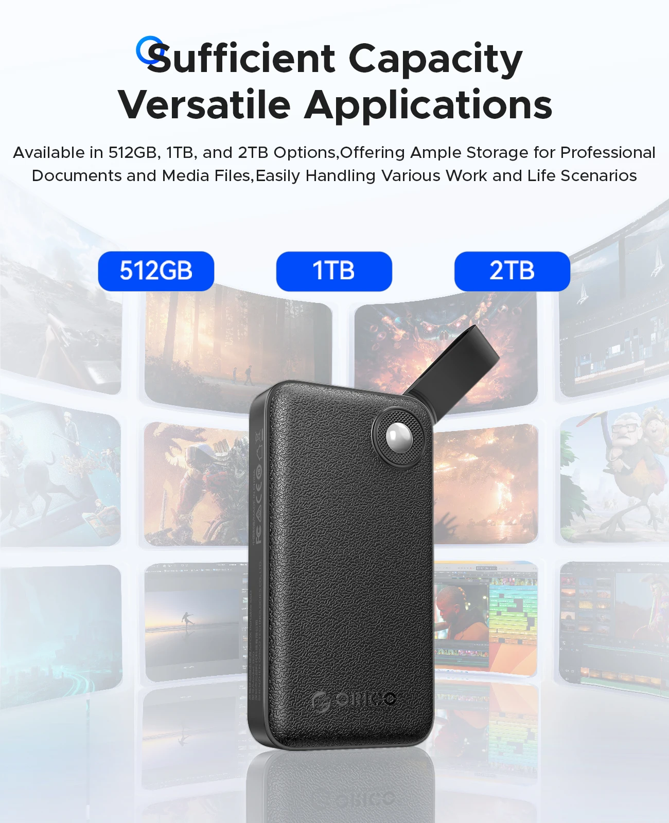 ORICO 2TB Portable SSD Up to 2000MB/s USB 3.2 Gen 2x2