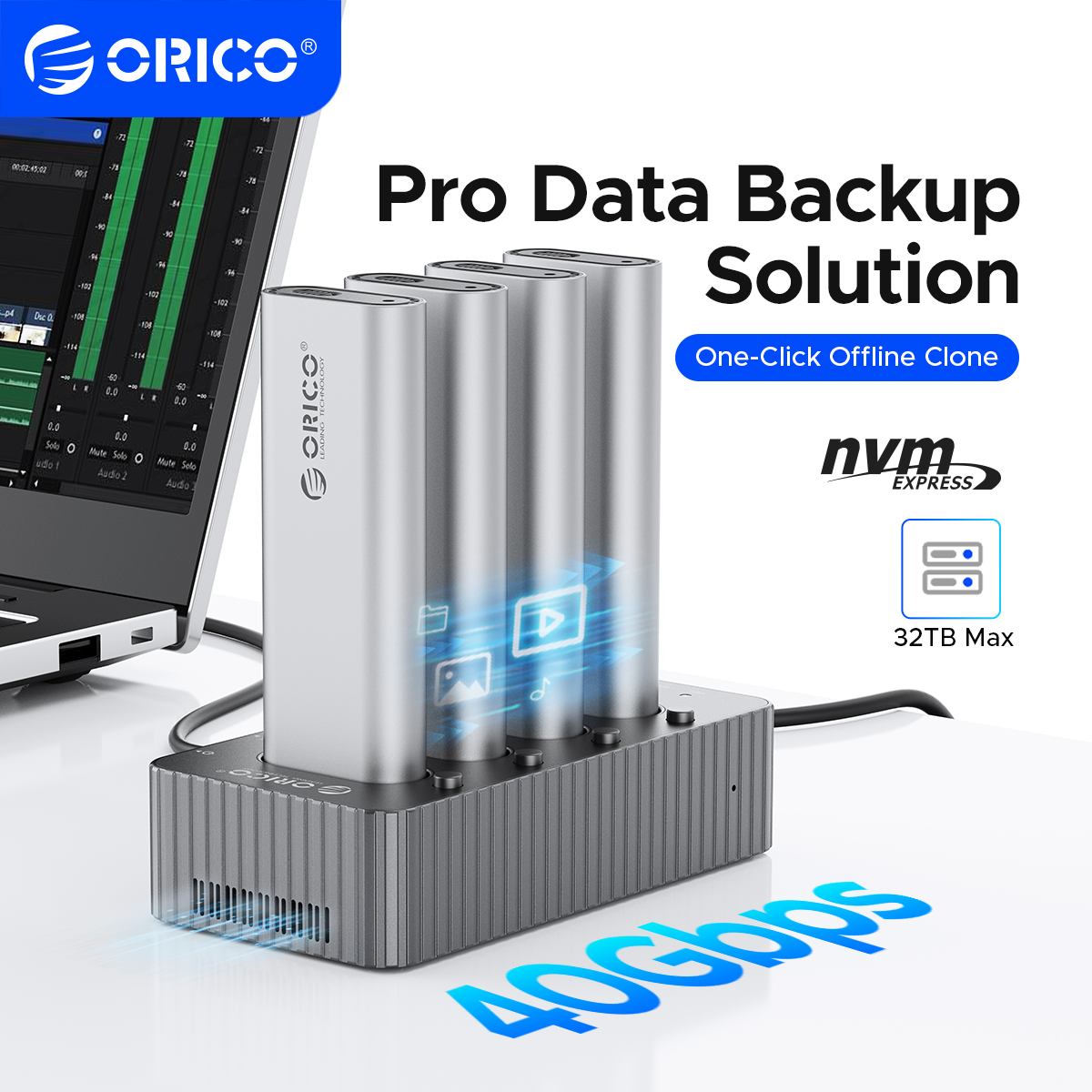 ORICO USB4 40Gbps M.2 NVMe SSD Klon Dockingstation 4