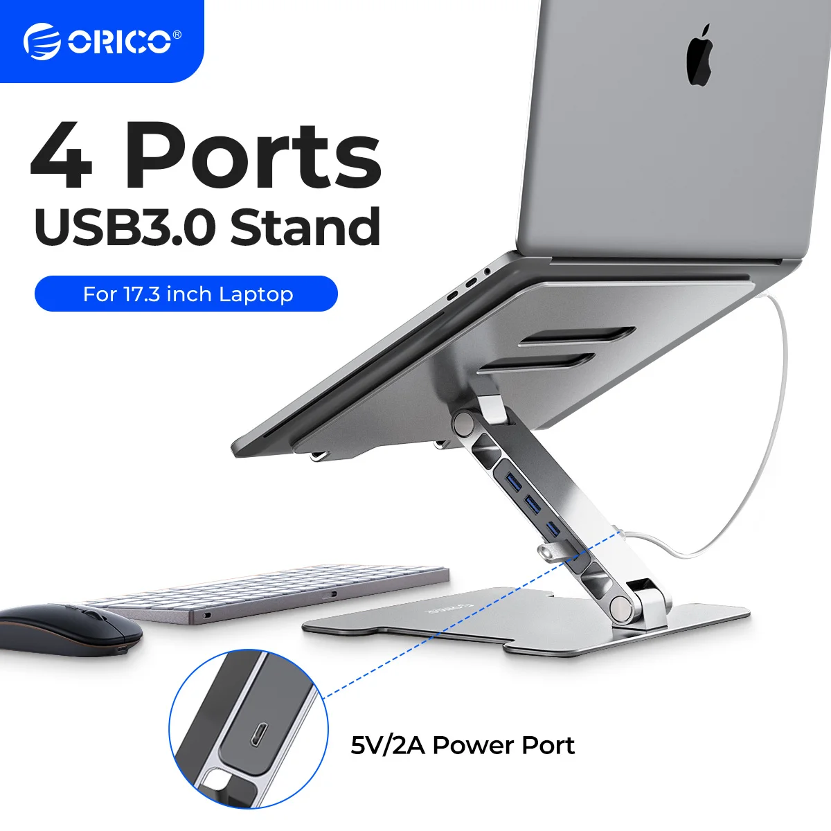 ORICO 4 Port USB3.0 Foldable Laptop Stand Aluminum