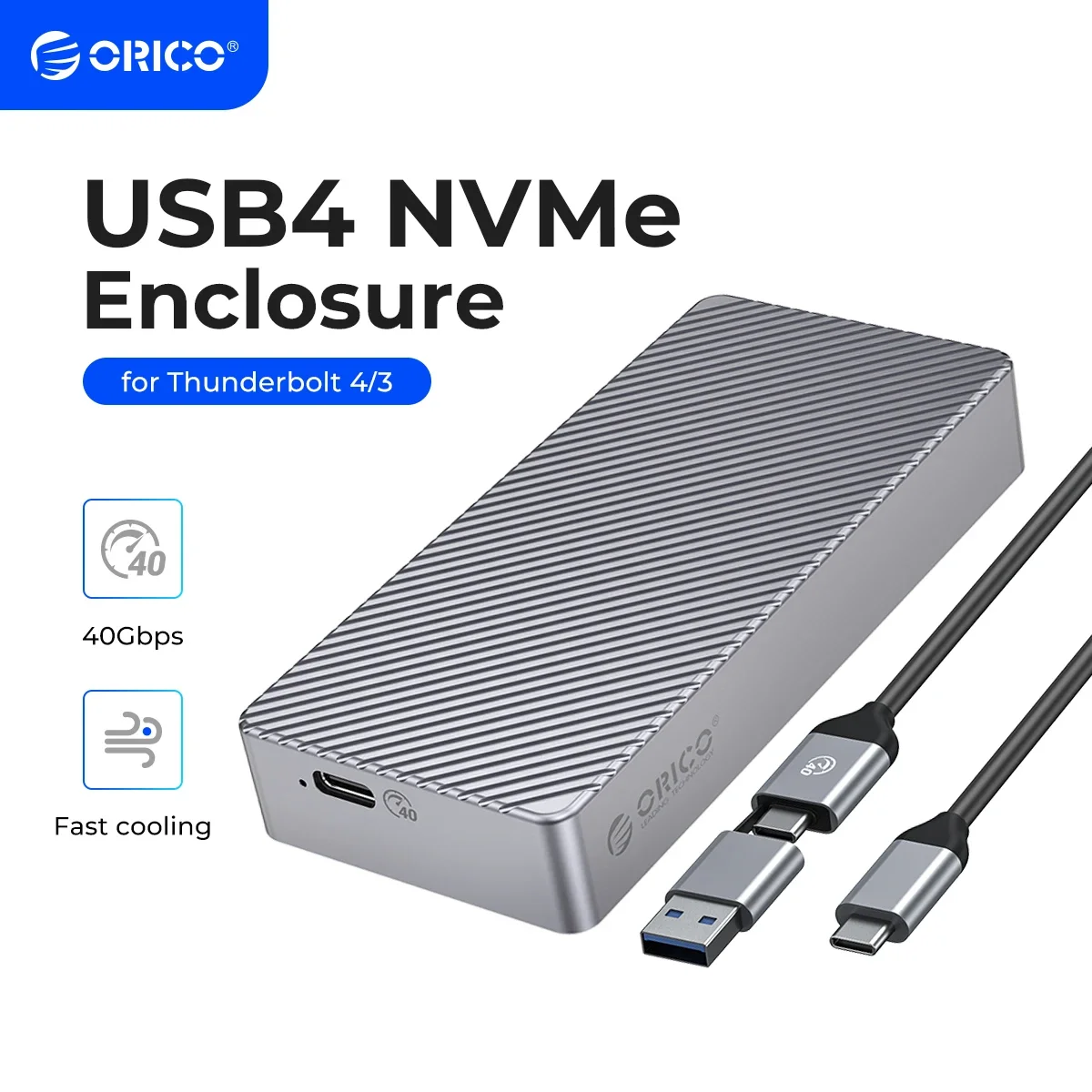 ORICO 40 Gbit/s M.2 NVMe SSD-Gehäuse USB4 PCIe3.0x4 USB