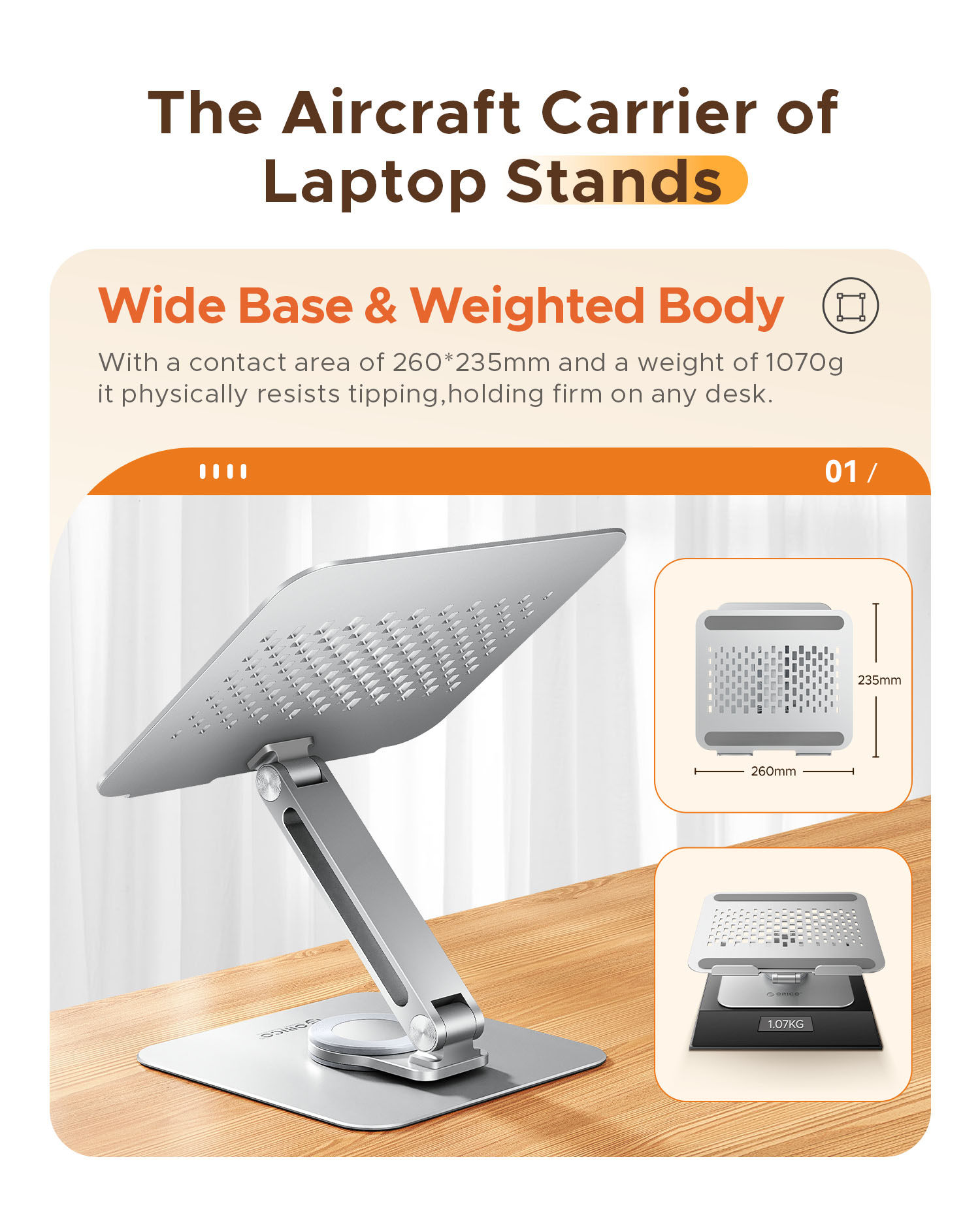 ORICO Foldable Laptop Stand Aluminum Alloy 360