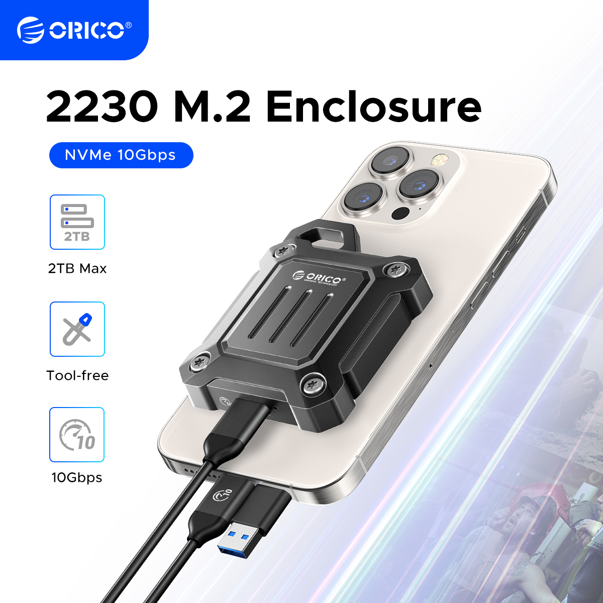 Box esterno ORICO 2230 per SSD M.2 NVMe con USB